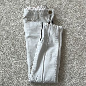 Banana Republic Ivory Skinny Jeans with Side Ankle Zip